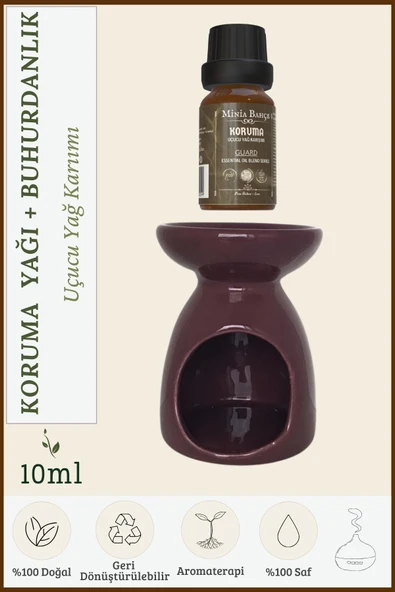 Koruma Uçucu Yağ Karışımı Özel Seri %100 Saf, 10 ml ve Buhurdanlık ürün görseli 1