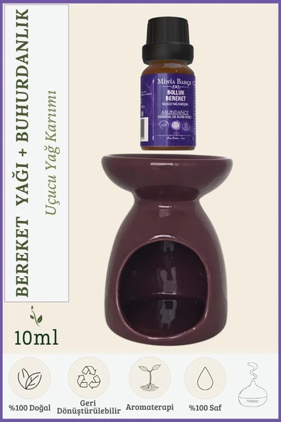 Bolluk-Bereket (Abundance) Uçucu Yağ Karışımı Özel Seri (10 ml) ve Buhurdanlık: Ruhsal ve Fiziksel Denge ürün görseli 1