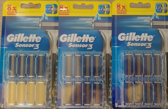 Gillette Sensor3+ Comfort JEL 8'li Yedek X 3 ADET ürün görseli 1
