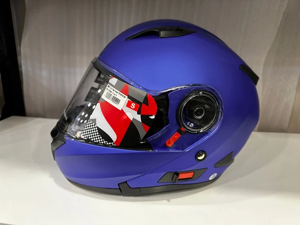 KASK SHIRO SH-508 MAT MAVİ ÇENE AÇILIR ürün görseli 1