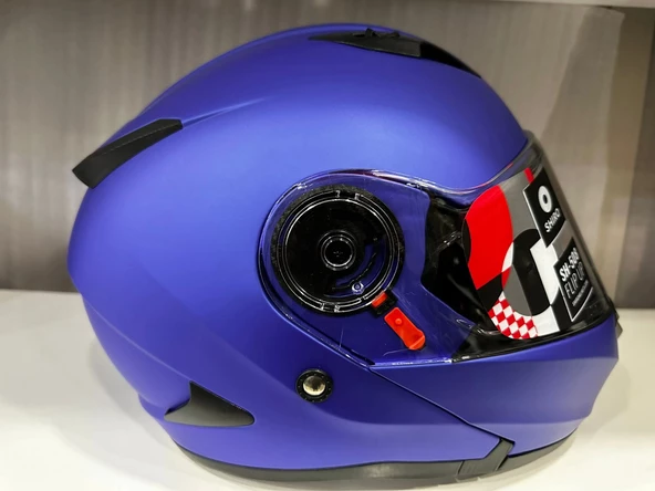 KASK SHIRO SH-508 MAT MAVİ ÇENE AÇILIR - Resim 4