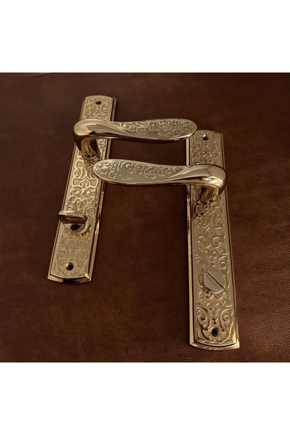 Özen Handles İmza Titanyum ZK19 Zamak Aynalı Wc Banyo Kapı Kolu Sol Basar 1 Takım ürün görseli 1