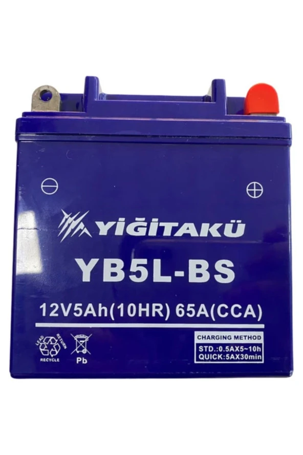 Yiğit Akü 12V 5Ah(Yb5L-Bs) Motosiklet 2021 Üretim ürün görseli 1