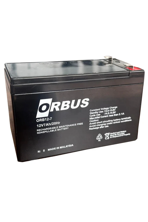 Orbus 12V 7Ah Agm Akü ürün görseli 1