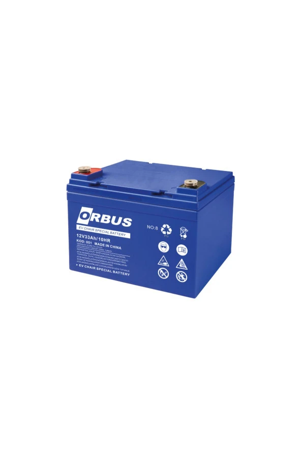 Orbus 12V 33 Ah Jel Engelli Araç Aküsü - Resim 2