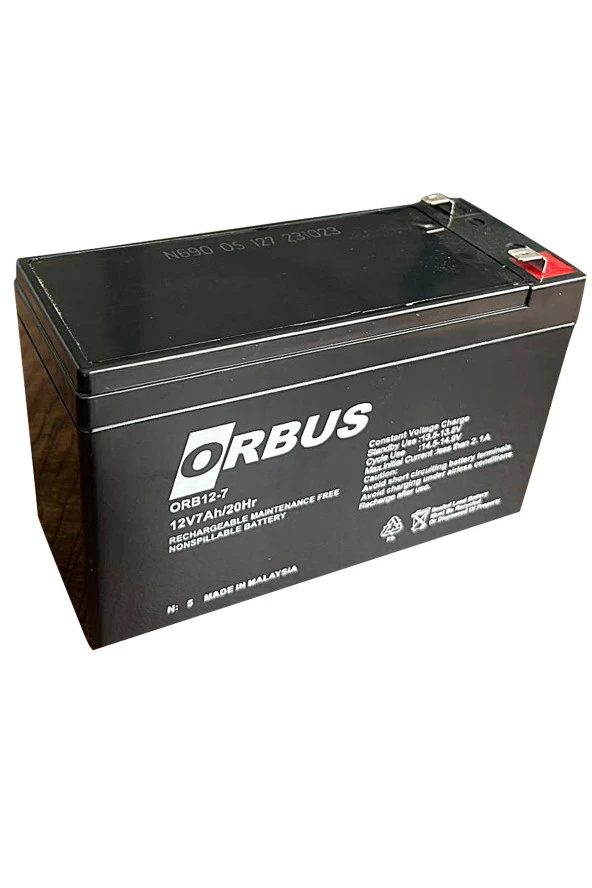 Orbus 12V 7Ah Agm Akü - Resim 3