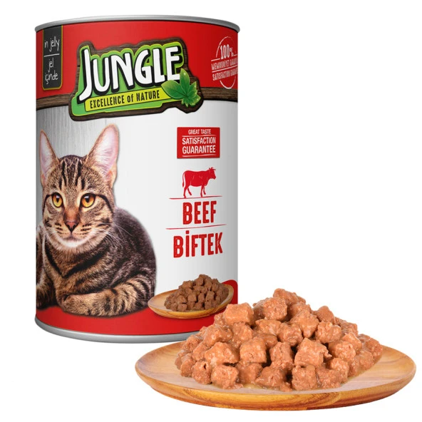 Jungle Kedi 415 gr Biftekli Konserve Skt: 06/2027 ürün görseli 1