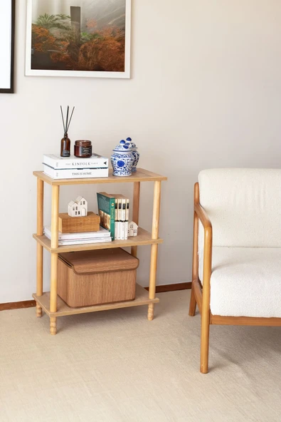 Concept 2 Raflı Organizer Kitaplık Banyo Mutfak Dolabı Balkon Ofis Düzenleyici Ahşap Nature ürün görseli 1