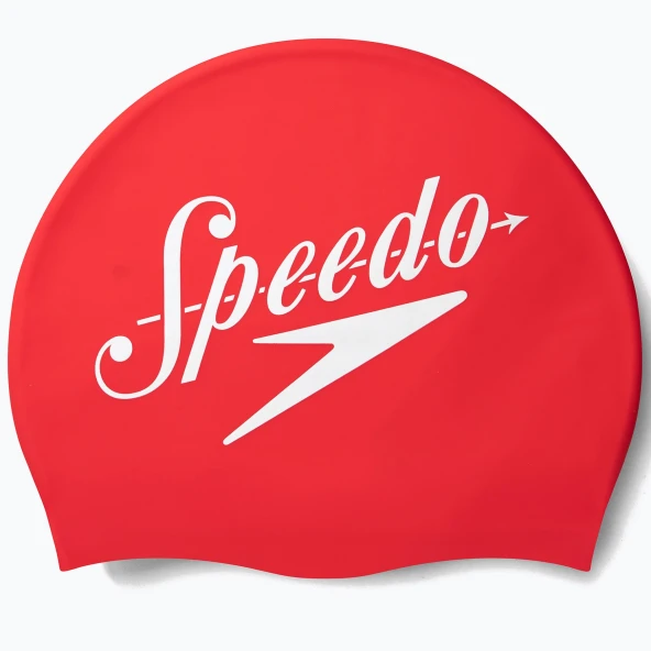SPEEDO UNISEX SİLİKON BONE SLOGAN PRT CAP AU RED/WHITE 8-0838514614 ürün görseli 1