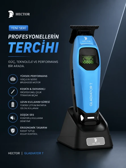 Hector Gladiator T Profesyonel Saç Sakal Kesim Makinesi ürün görseli 1