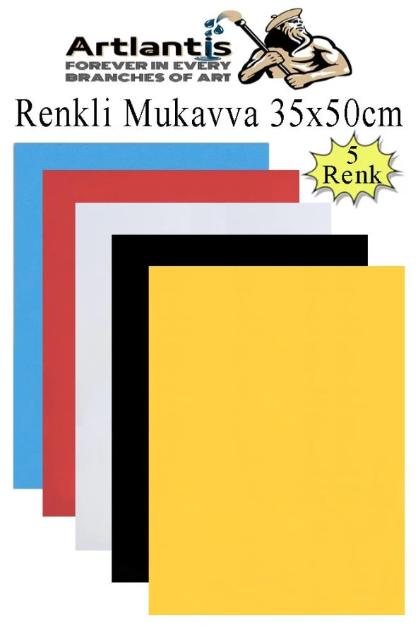 Renkli Mukavva 5 Renk 35x50 cm 1 Paket Sert Renkli Karton 1.0 mm Okul Okul Öncesi Anasınıfı Hobi Etkinlik ürün görseli 1