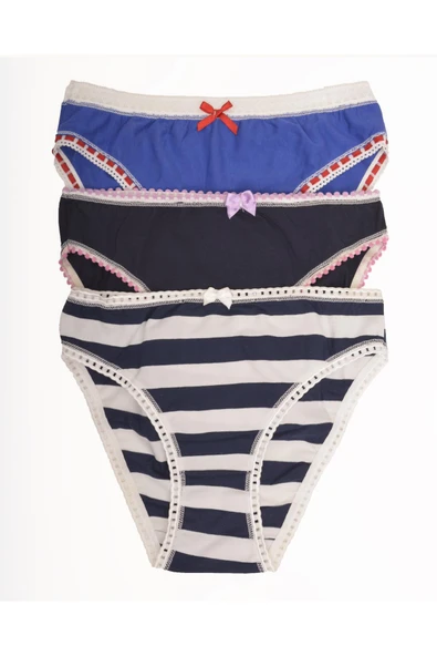 Palena DON20203 - Kadın Pamuklu Puantiyeli Bikini Külot 3'lü Set ürün görseli 1