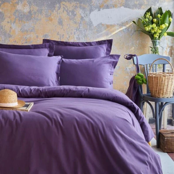 Apricitas Home Essential Çift Kişilik Nevresim Takımı Mürdüm ürün görseli 1