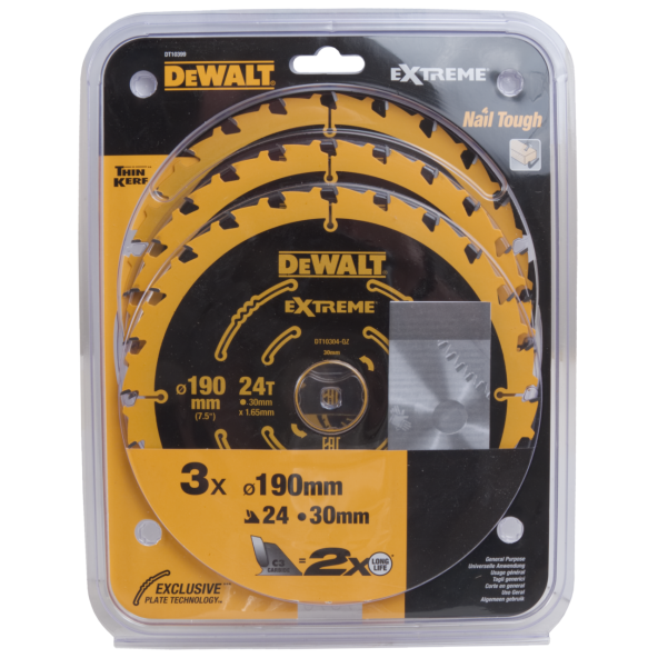 Dewalt DT10399 190 mm 3 Parça Daire Testere Bıçağı ürün görseli 1