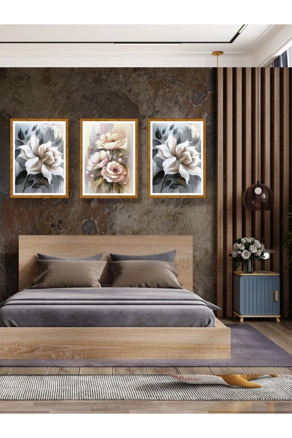YALOVA SHOP Dekoratif Yağlıboya 3 lü Tablo Seti 40 x 60 cm ürün görseli 1