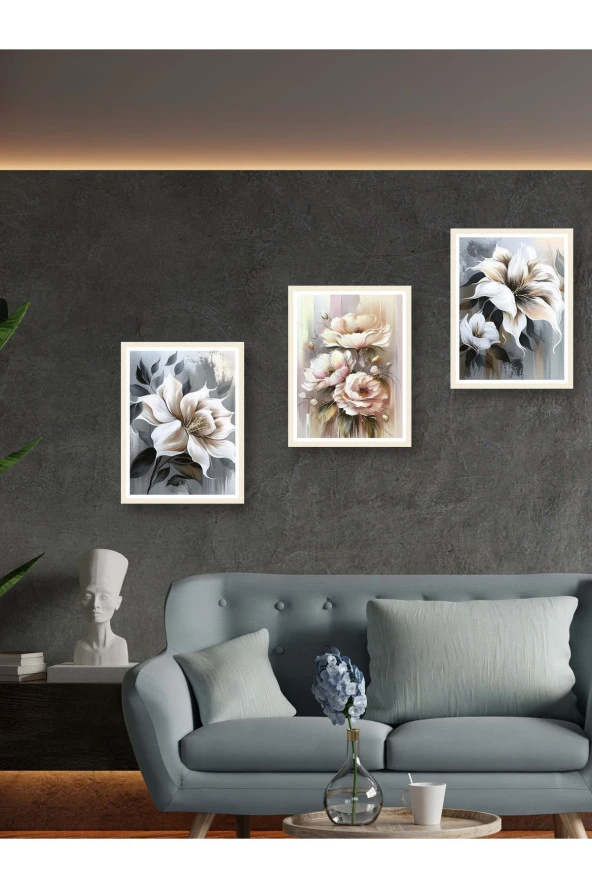 YALOVA SHOP Dekoratif Yağlıboya 3 lü Tablo Seti 40 x 60 cm ürün görseli 1