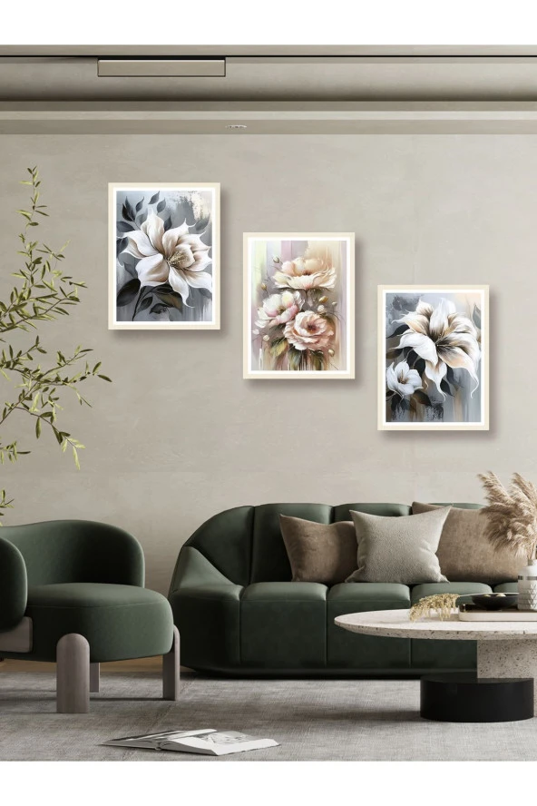 YALOVA SHOP Dekoratif Yağlıboya 3 lü Tablo Seti 30 x 40 cm ürün görseli 1