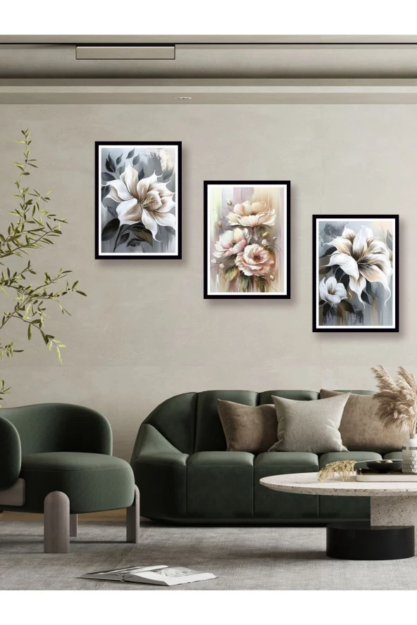 YALOVA SHOP Dekoratif Yağlıboya 3 lü Tablo Seti 40 x 60 cm ürün görseli 1