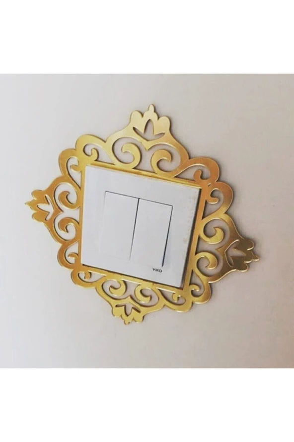 GİZEM SHOP Dekoratif Pleksi Priz Anahtar Çerçevesi Tekli Gold ürün görseli 1