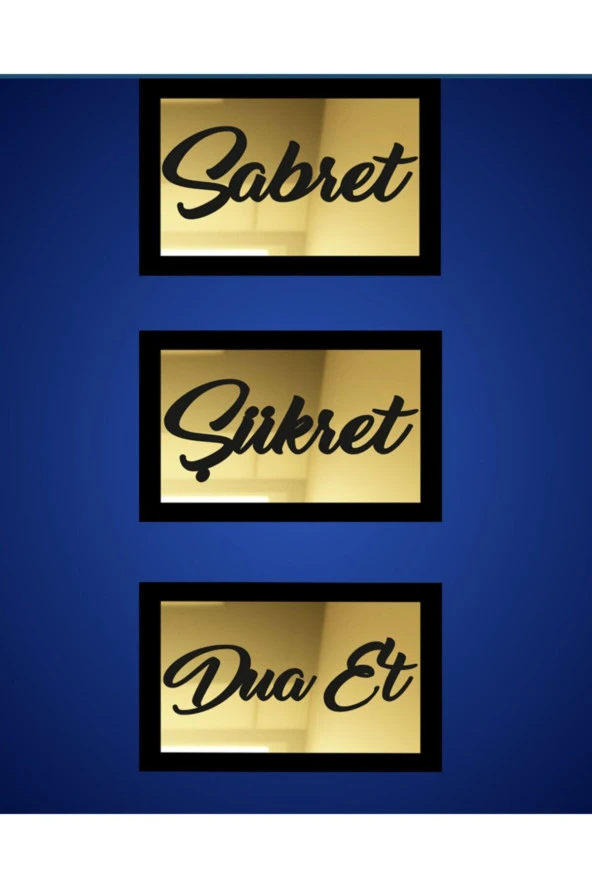 GİZEM SHOP 3d Sabret Şükret Dua Et 3'lü Set (26x16) ürün görseli 1