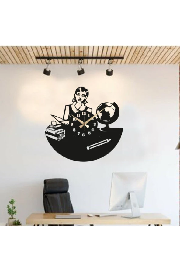 GİZEM SHOP Öğretmen Lere Özel Hediyelik Duvar Saati Lazer Kesim ürün görseli 1