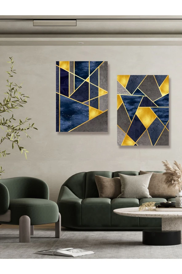 YALOVA SHOP Dekoratif 3 D Modern Mural Art İkili Tablo Seti (pleksi çerçeve seçenekli) ürün görseli 1