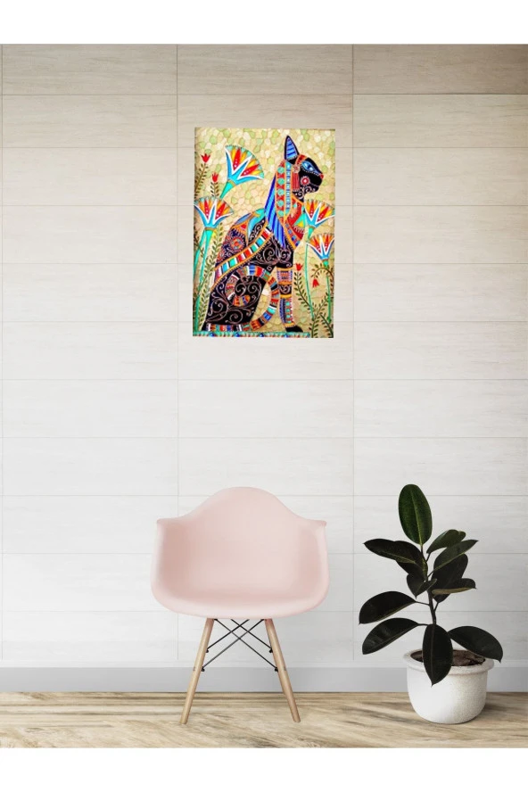 HYL Dekoratif Mandala Kedi Tablosu - Resim 5