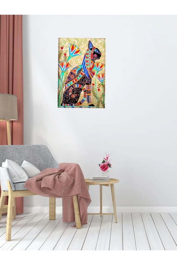 HYL Dekoratif Mandala Kedi Tablosu - Resim 3