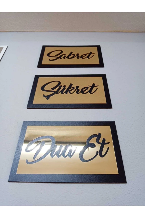 Odun Marketi Sabret Şükret Dua Et - Gold Dişi ürün görseli 1