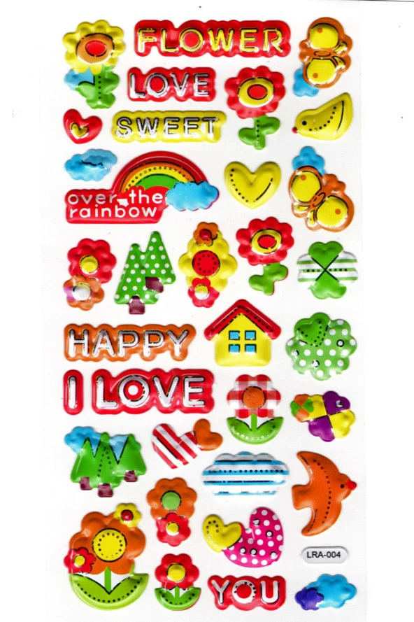Sticker Kabartmalı Stiker Defter, Planlayıcı Etiket (limlra-004)-17x9cm- Çiçek Flower ürün görseli 1