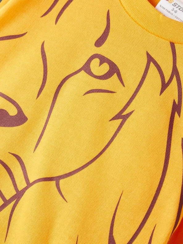 Galatasaray Orijinal Aslan Baskılı Sarı Sweat - Resim 3