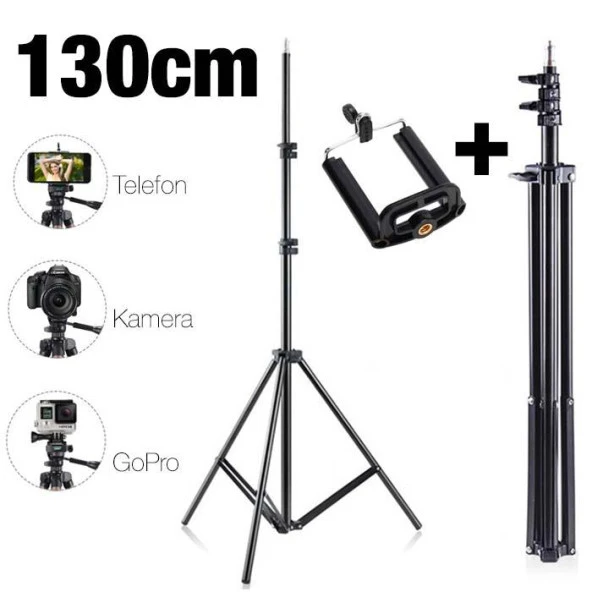 130 cm Işık Ayağı Tripod Standı 3 Ayaklı Tripod Işık Ayağı 1.3 m ürün görseli 1