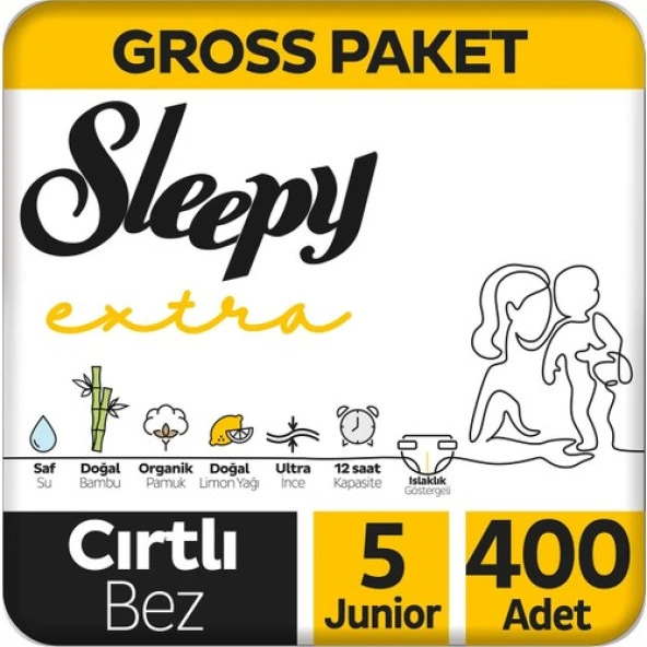 Sleepy Extra Günlük Aktivite Gross Paket Bebek Bezi 5 Numara Junior 400 Adet ürün görseli 1