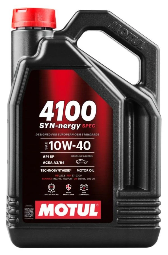 MOTUL 4100 SYN-NERGY SPEC 10W40 - 4 LİTRE - Resim 6