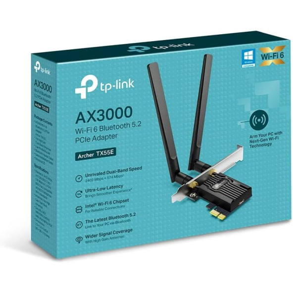 TP-Link Archer TX55E 3000 Mbps Kablosuz Ağ Adaptörü OUTLET - Resim 2