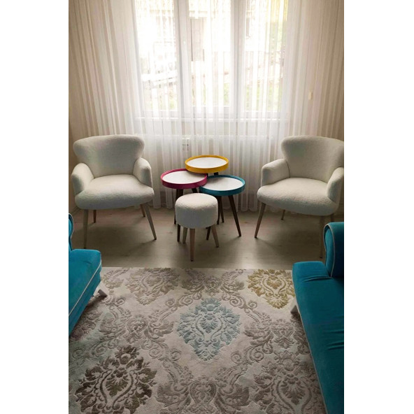 LOVİSSE HOME 3lü Berjer Set Tekli Koltuk Balkon, Ofis, Bekleme, Güzellik Merkezi, Çay Seti ürün görseli 1