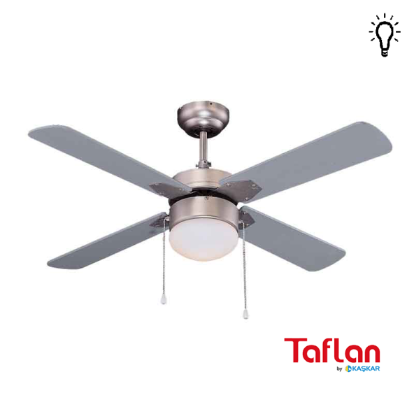 Kaşkar-Taflan L42015-Gri Lambalı Tavan Vantilatörü ürün görseli 1