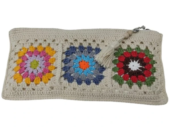 Motifli Clutch Örgü El Çantası ürün görseli 1