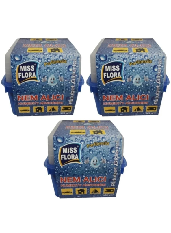 Miss Flora 3'lü Akıllı Paket (3 adet 450 gr Nem Alıcı) ürün görseli 1