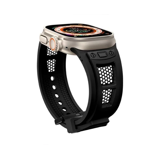 Gpack Apple Watch Ultra Kordon Hava Boşluklu Soft Silikon - Resim 2