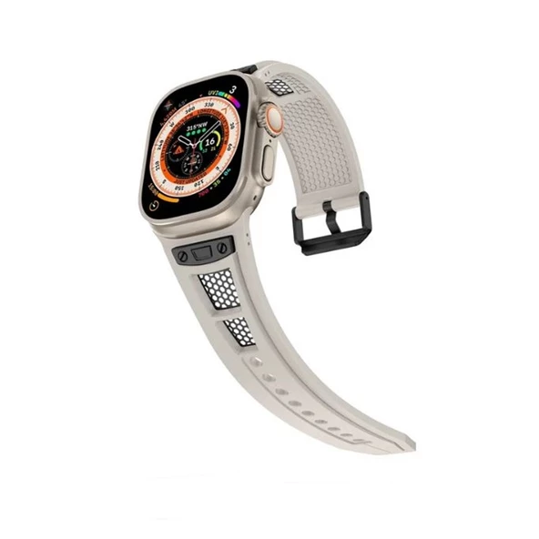Gpack Apple Watch Ultra Kordon Hava Boşluklu Soft Silikon - Resim 6