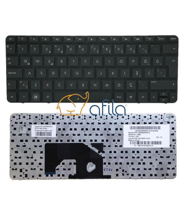 Hp Mini 210-1080NR 1081NR 1087NR 1082DX Klavye (Siyah TR) ürün görseli 1