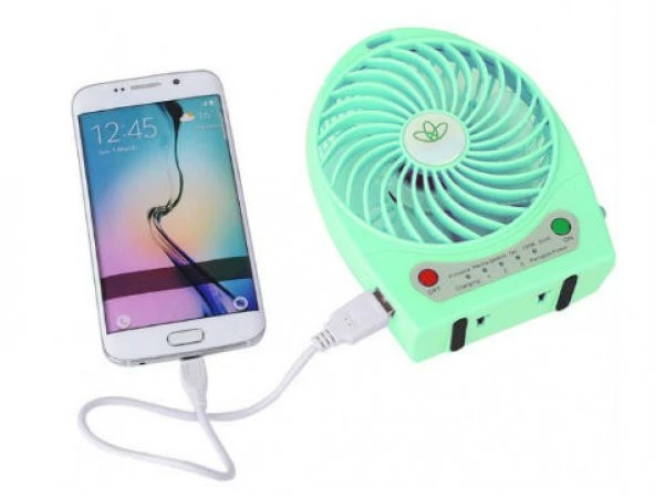 Şarjlı Taşınabilir Mini Fan - Vantilatör - Resim 2