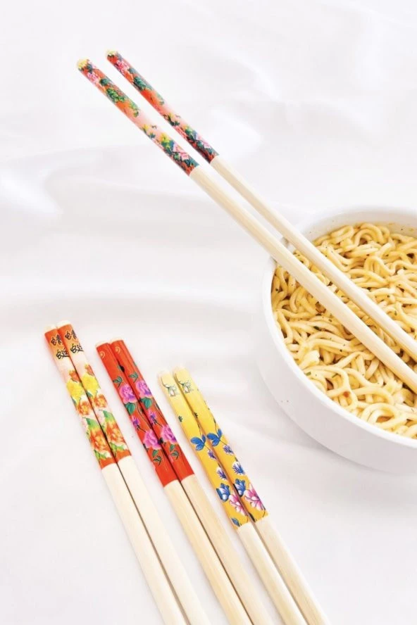Bambu Chopstick Çubuk Yemek Çubuğu Yıkanabilir Tekrar Kullanılabilir (10 Çift- 20 Adet ) (579) ürün görseli 1