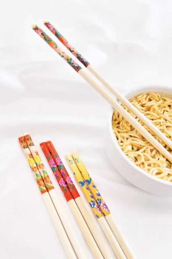 Bambu Chopstick Çubuk Yemek Çubuğu Yıkanabilir Tekrar Kullanılabilir (10 Çift- 20 Adet ) ürün görseli 1