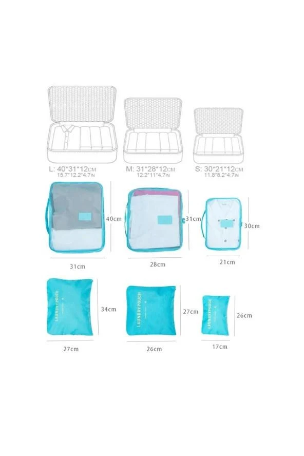 Bebek Anne Hastane Çantası Düzenleyici Organizer 6 Parça Set ürün görseli 1