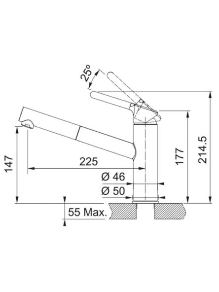 Franke Orbit Doccia Nero Spiralli Mutfak Bataryası - Resim 2