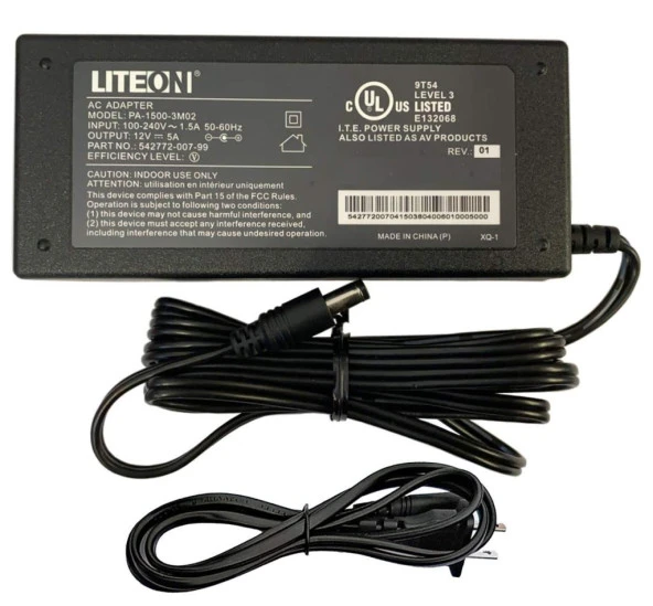 Liteon Universal 12V 5A 60W Plastik Kasa Power Adaptör (5.5x2.5mm) / Orjinal Üretici ürün görseli 1