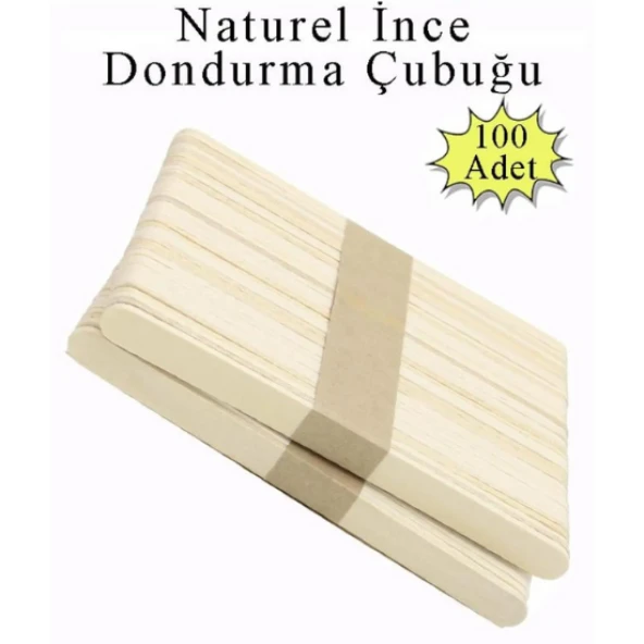 natural renksiz Dar Dil Çubuğu 100 Adet abeslang en 1cm ,boy 11.4 cm ürün görseli 1