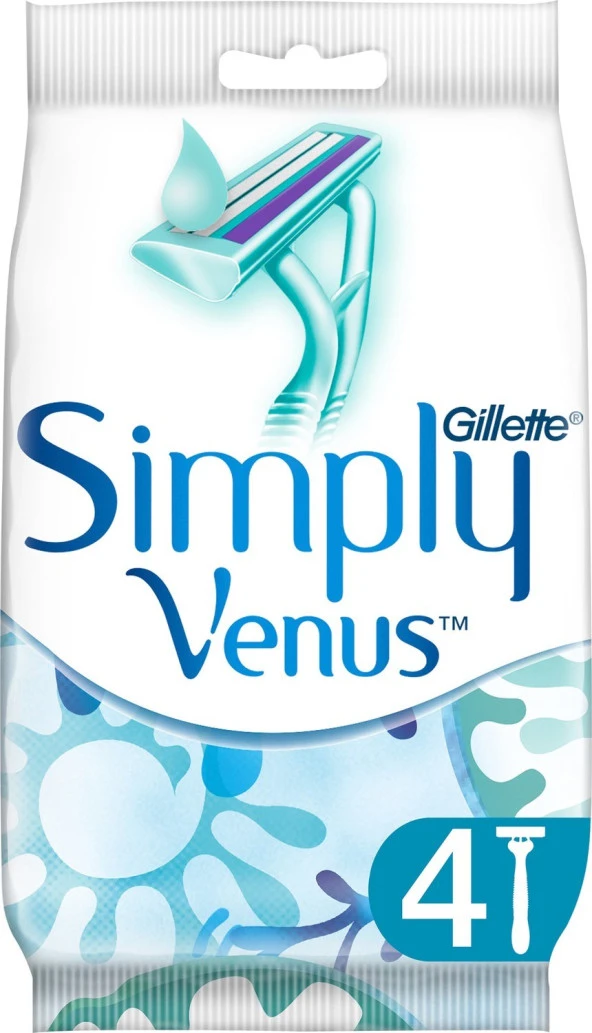 Gillette Simply Venus 2 Kullan At Kadın Tıraş Bıçağı 4'lü ürün görseli 1
